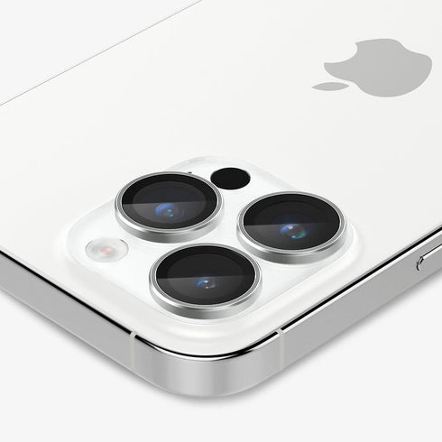 AGL05205 - iPhone 14 Pro / 14 Pro Max Optik Pro Lens Protector in black showing the device